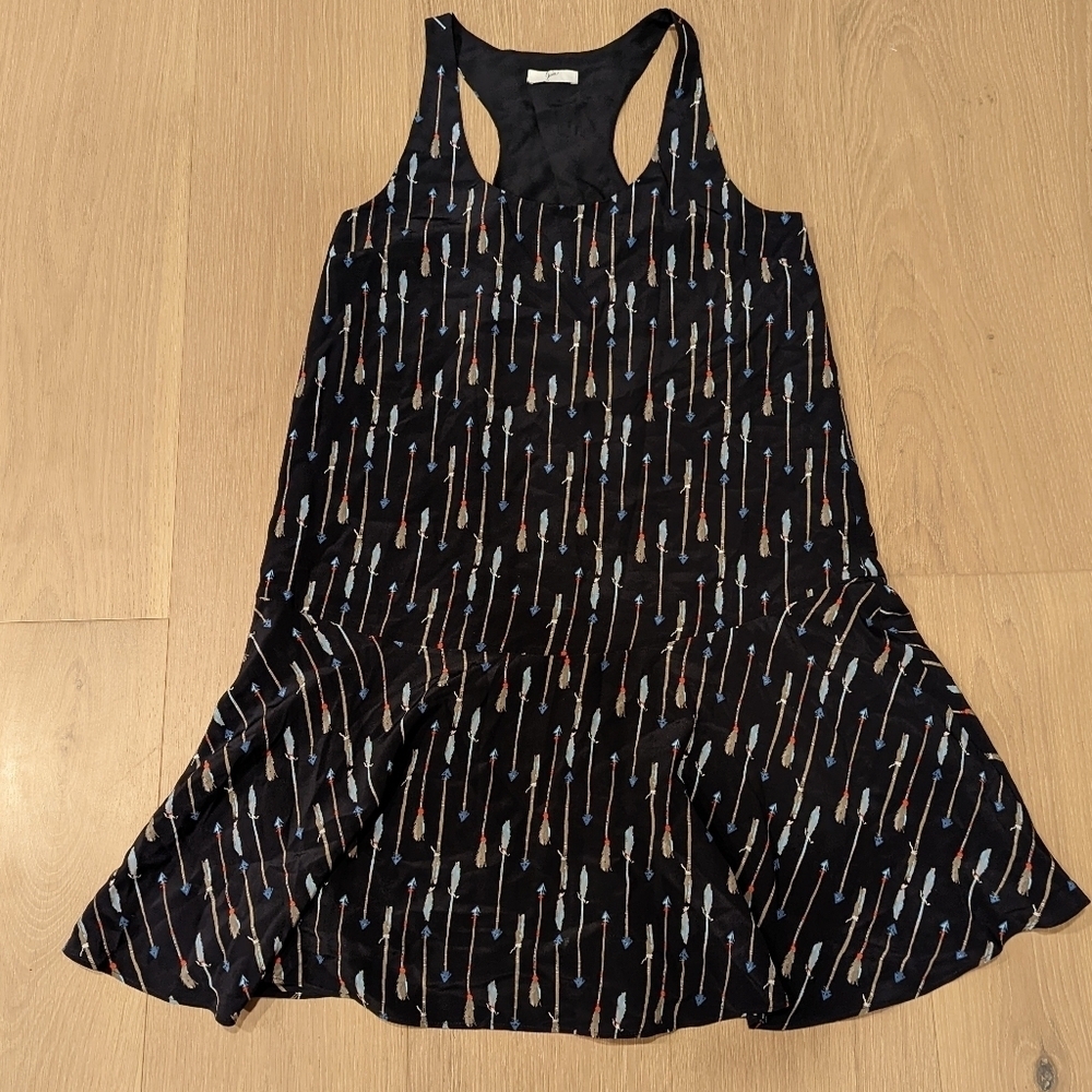 Silk Mini Dress with Drop Waist